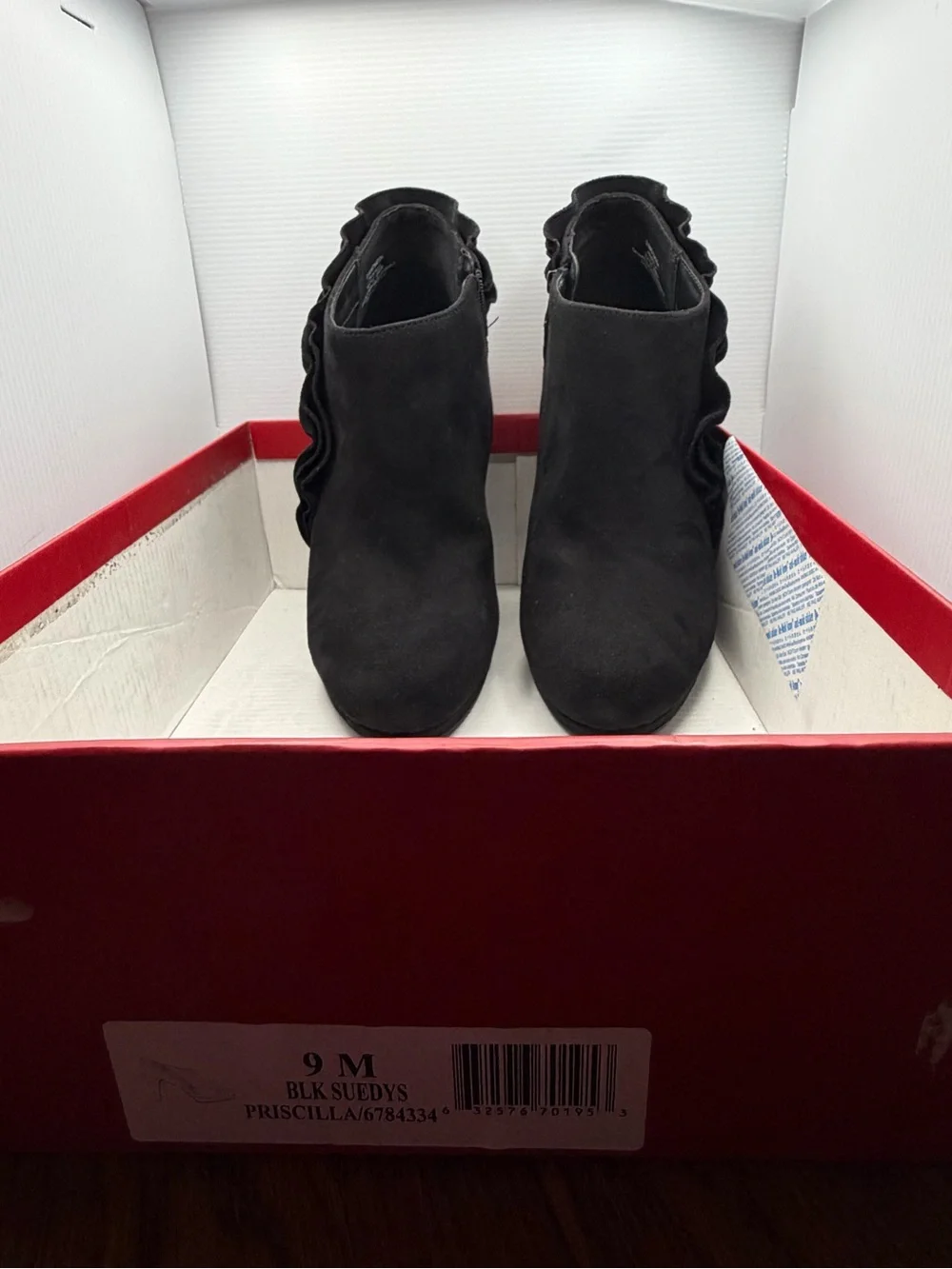 Women’s Impo Black Ruffle Ankle Bootie